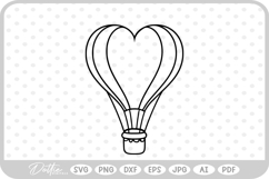 Heart Shaped Hot Air Balloon SVG PNG DXF Product Image 1