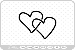 Cute Hearts Doodle Hand Drawn SVG PNG DXF Product Image 1