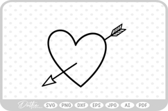 Arrow Heart Valentine&#039;s Day SVG PNG DXF Product Image 1