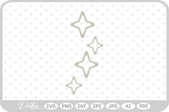 Sparkle Star Shape Cluster Space SVG PNG DXF Product Image 1