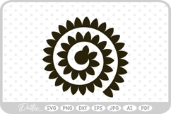 Rolled Flower Template SVG PNG DXF Product Image 1