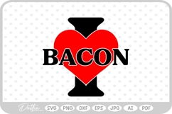 I Love Bacon Food Drink SVG PNG DXF Product Image 1