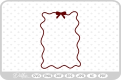 Frilly Ribbon Bow Border Wavy SVG PNG DXF Product Image 1