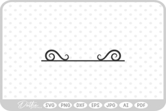 Decorative Swirl Shape Border Flourish SVG PNG DXF Product Image 1