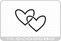 Linked Shape Hearts SVG PNG DXF Product Image 1