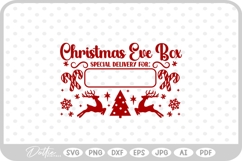 Christmas Eve Box Sticker Name Festive Gift SVG PNG DXF Product Image 1