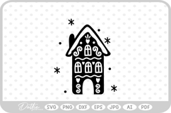 Gingerbread House Christmas Winter Festive SVG PNG DXF Product Image 1