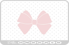 Pink Ribbon Bow Hair Girl Tied Knot SVG PNG DXF Product Image 1