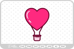Heart Shaped Hot Air Balloon SVG PNG DXF Product Image 1