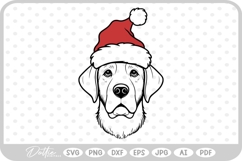 Retriever Christmas Santa Hat Dog Labrador SVG PNG DXF Product Image 1