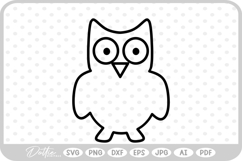 Owl Bird Outline Shape SVG PNG DXF Product Image 1