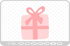 Gift Box Present Bow Wrap SVG PNG DXF Product Image 1