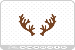 Reindeer Buck Stag Deer Antler Christmas Santa SVG PNG DXF Product Image 1