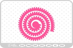 Rolled 3d Flower Template SVG PNG DXF Product Image 1