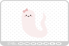 Girly Ghost Cute Halloween SVG PNG DXF Product Image 1
