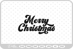 Merry Christmas Script Text Snowflake SVG PNG DXF Product Image 1
