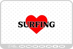 Love Surfing Sports Heart SVG PNG DXF Product Image 1