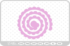 Rolled 3d Flower Template SVG PNG DXF Product Image 1