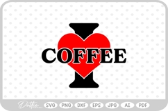I Love Coffee Food Drink SVG PNG DXF Product Image 1