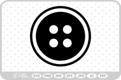 Button Shape Cute Silhouette Outline Holes SVG PNG DXF Product Image 1