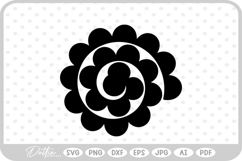 Rolled Paper Flower Template SVG PNG DXF Product Image 1