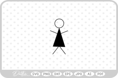 Stick Person Man Woman Doodle Sketch SVG PNG DXF Product Image 1