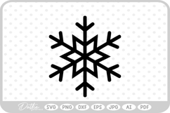 Snowflake Winter Christmas Cold Ice SVG PNG DXF Product Image 1