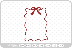 Frilly Ribbon Bow Border Wavy SVG PNG DXF Product Image 1