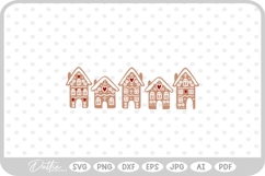 Gingerbread House Christmas Winter Festive SVG PNG DXF Product Image 1