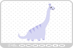 Cute Girly Dinosaur Pretty SVG PNG DXF Product Image 1