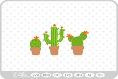 Cactus Tree Flower Spikes Desert Nature Plant SVG PNG DXF Product Image 1