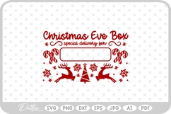 Christmas Eve Box Sticker Name Festive Gift SVG PNG DXF Product Image 1