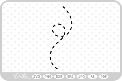 Bee Tracing Dashed Line SVG PNG DXF Product Image 1