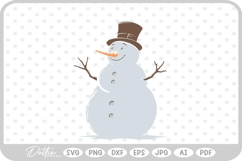 Cute Happy Snowman Doodle Christmas SVG PNG DXF Product Image 1
