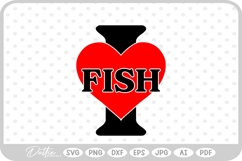 I Love Fish Pets Animals SVG PNG DXF Product Image 1