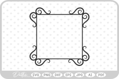 Decorative Swirl Shape Border Flourish SVG PNG DXF Product Image 1