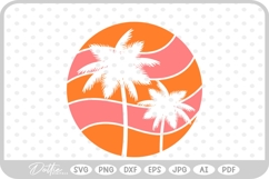 Sunset Palm Tree Tropical Plant SVG PNG DXF Product Image 1