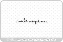 I Love You Script Fancy Text SVG PNG DXF Product Image 1