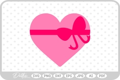 Heart with Bow SVG PNG DXF Product Image 1