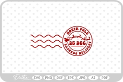 North Pole Christmas Stamp Sticker Postal Package SVG PNG Product Image 1