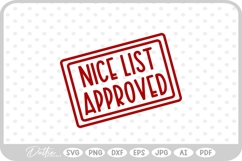 Nice List Approved Christmas Santa Gift Sticker Stamp SVG Product Image 1