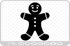 Gingerbread Christmas Man Woman Cookie SVG PNG DXF Product Image 1