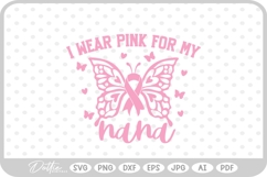 Butterfly Breast Cancer I Wear Pink For My Nana SVG PNG Product Image 1