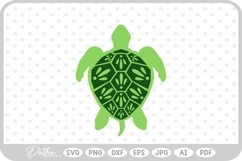 Turtle with Patterned Shell SVG PNG DXF Product Image 1