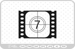 Number 7 Film Movie Reel Tape SVG PNG DXF Product Image 1