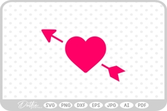 Heart with Arrow SVG PNG DXF Product Image 1