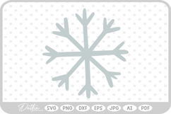 Snowflake Doodle Sketch Christmas Winter SVG PNG DXF Product Image 1