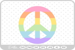 Rainbow Peace Sign SVG PNG DXF Product Image 1