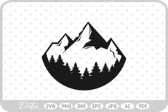 Trees Mountains Landscape SVG PNG DXF Product Image 1