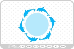 Dolphin Frame SVG PNG DXF Product Image 1
